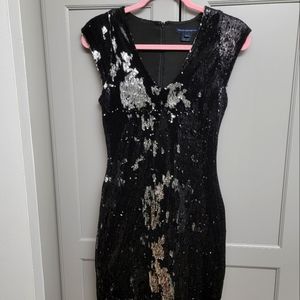 French Connection Reversible Sequins Black Bodycon Mini Dress 2